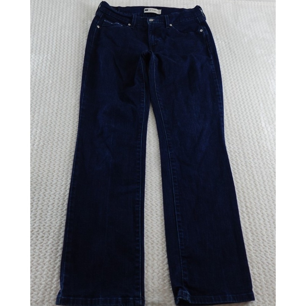 Levis 505 Jeans Stretch Straight Leg Womens Blue Denim Size 10M 30W32L